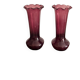 Pair of Trumpet Shaped Soliflore Vases, Purple, Mid Century, Italy, Empoli