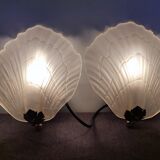 Pair of vintage shell wall lamp