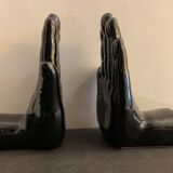 Pair of black ceramic hand book greenhouse, 1970, Netherlands