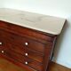Louis-Philippe XIX walnut commode, twisted columns and marble.