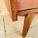 Vintage walnut commode with tapered legs circa 1950s