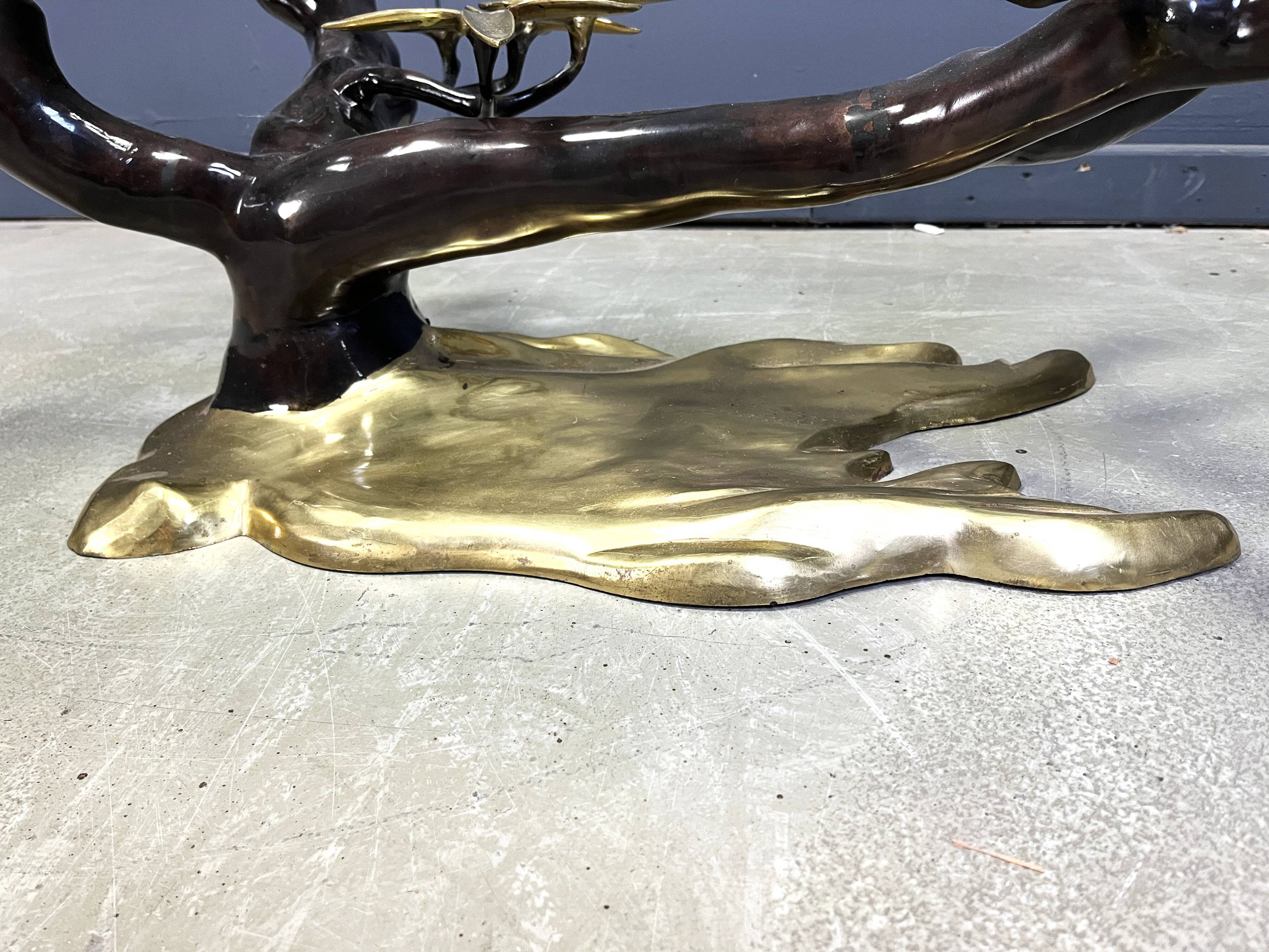 Brass bonsai coffee table by Willy Daro, 1970s