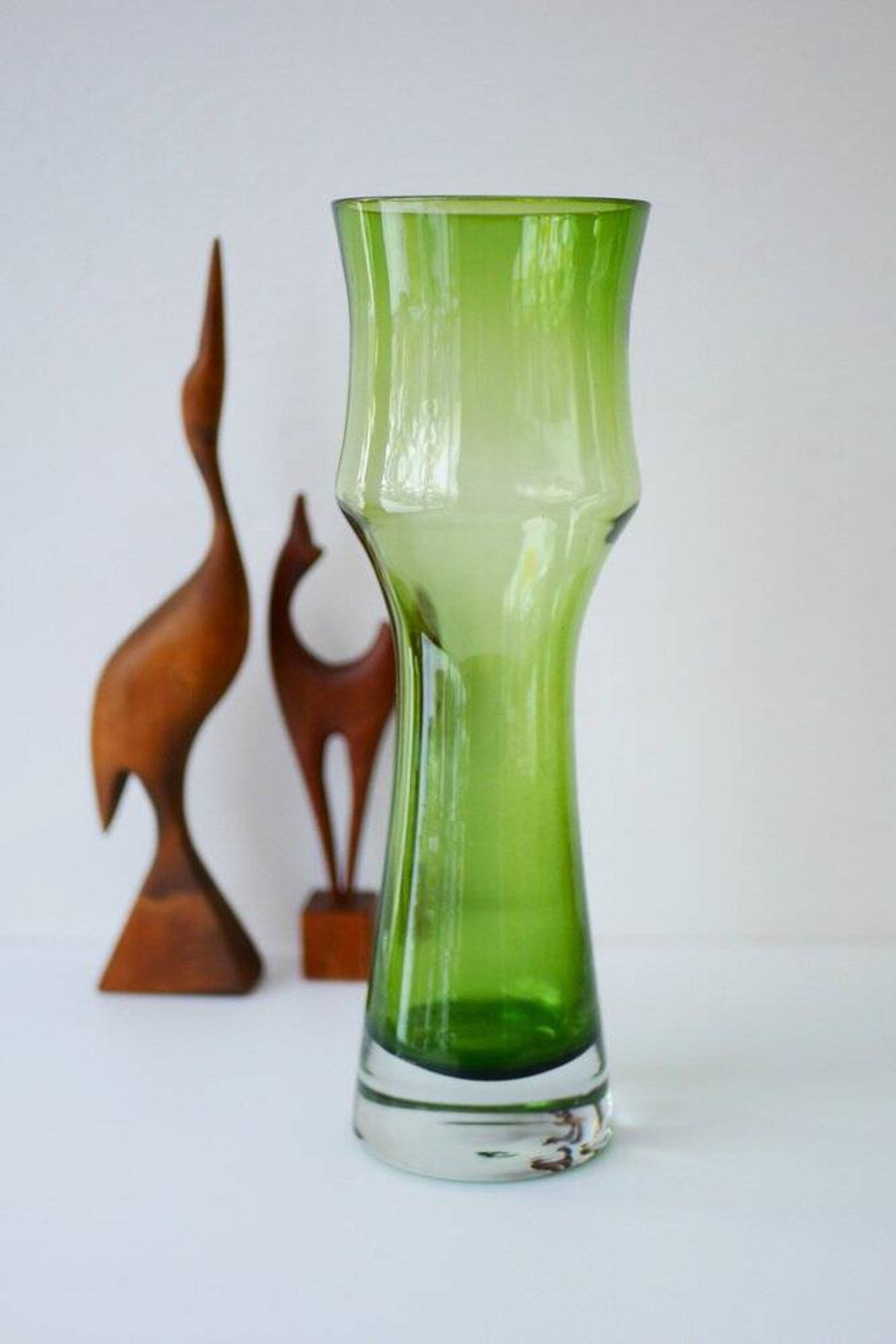 Vase en verre moderne du milieu du siècle par Bo Borgström pour Åseda
