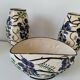 Poët-Laval Trio “Wisteria” – 2 vases no. 721 & boat planter no. 729