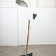Mid-century italian aluminum & wood floor lamp with reflector