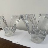 pair of crystal candlesticks signed Schneider 1970