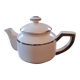 Art Deco teapot in white porcelain and platinum