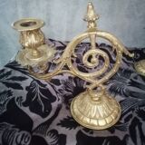 Pair of old bronze candlestick