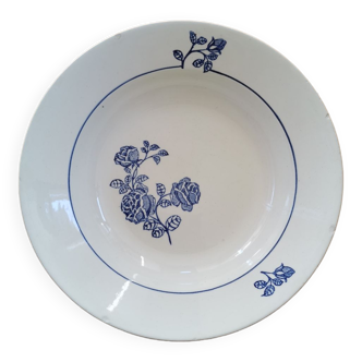 Old St Amand hollow dish, blue roses
