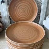 Set of 8 flat plates in Sarreguemines stoneware
