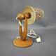 Mid-century adjustable wooden table lamp with floral shade, Czechoslovakia, 1970.