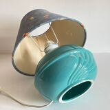 Lampe boule en céramique bleue vintage