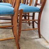 Set of 6 directoire style velvet chairs