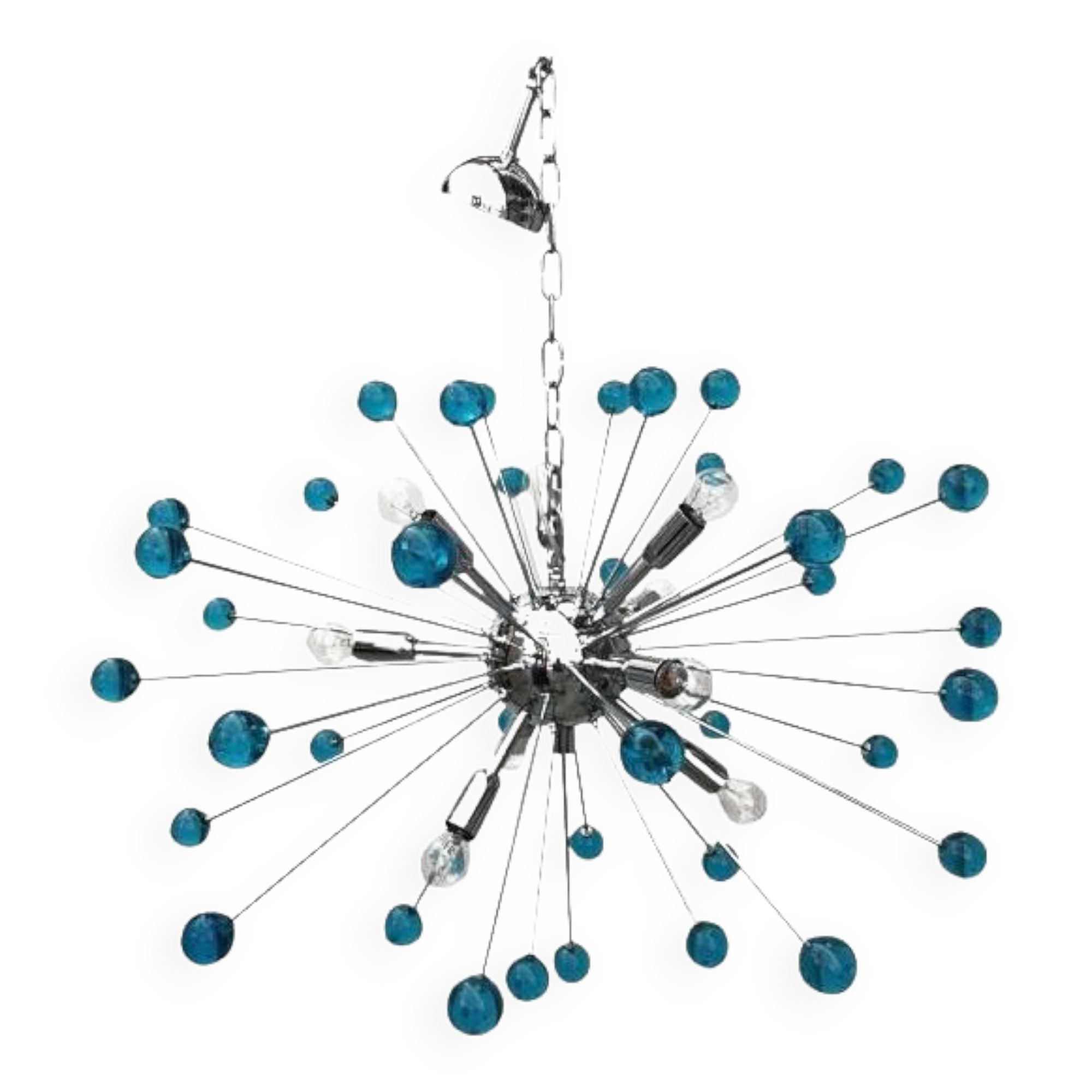 Chandelier murano glass sputnik blue italian handmade