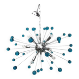 Chandelier murano glass sputnik blue italian handmade
