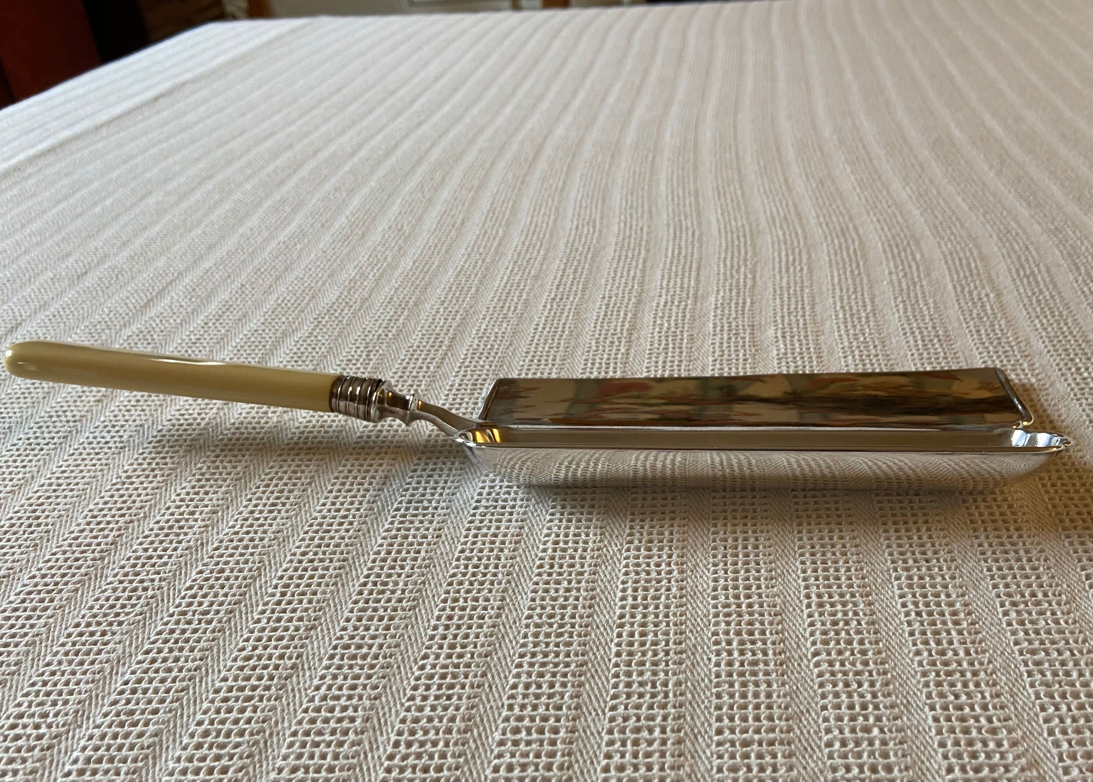 Old silver metal crumb tray