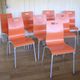 Set of 8 vintage metal and wood chairs