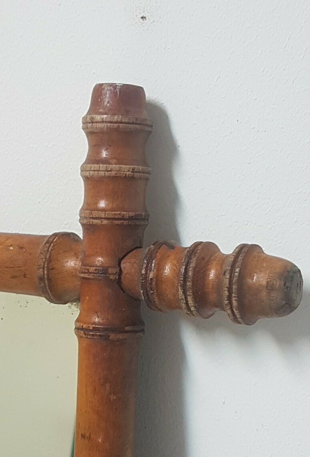 Mirror around wooden bamboo style 66x54 cm