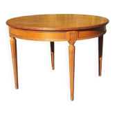 Round table in Louis XVI style with extensions, made of solid beech.