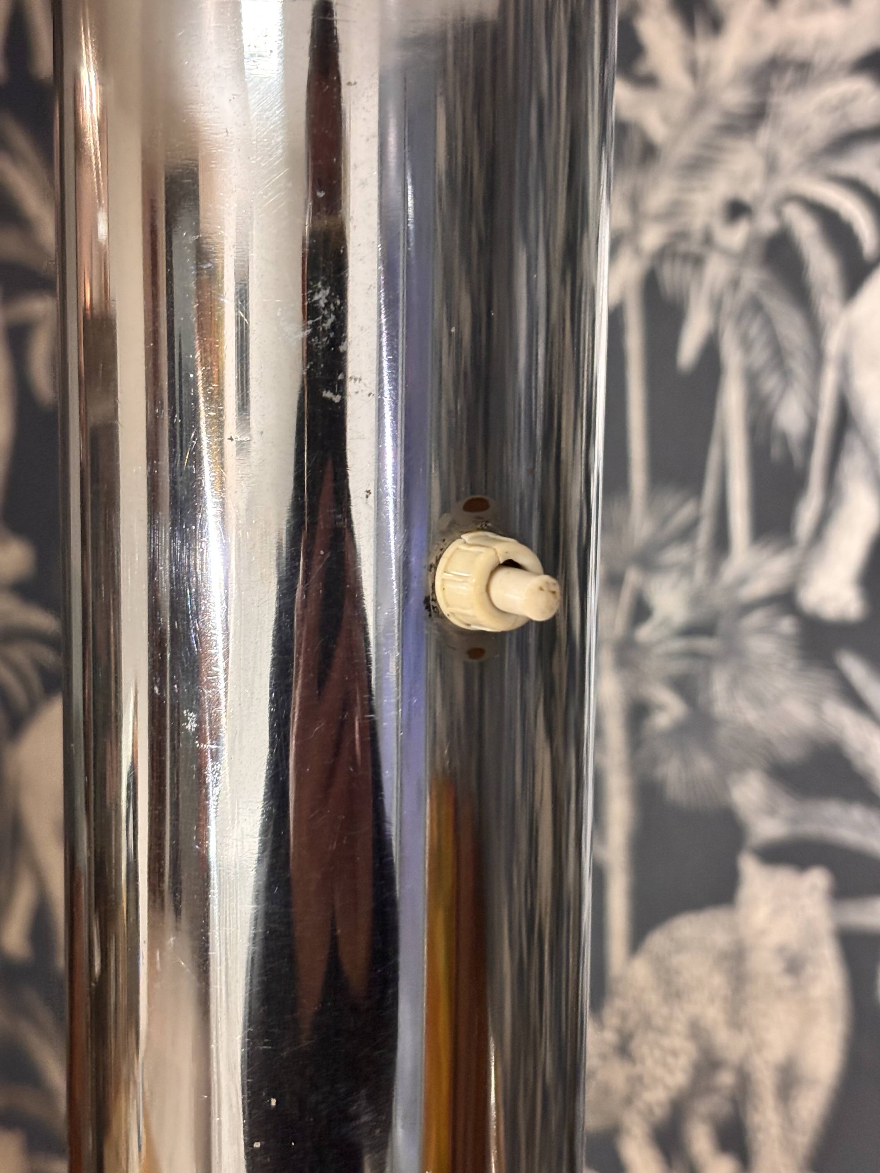 Lampadaire italien chrome 1970 vintage design