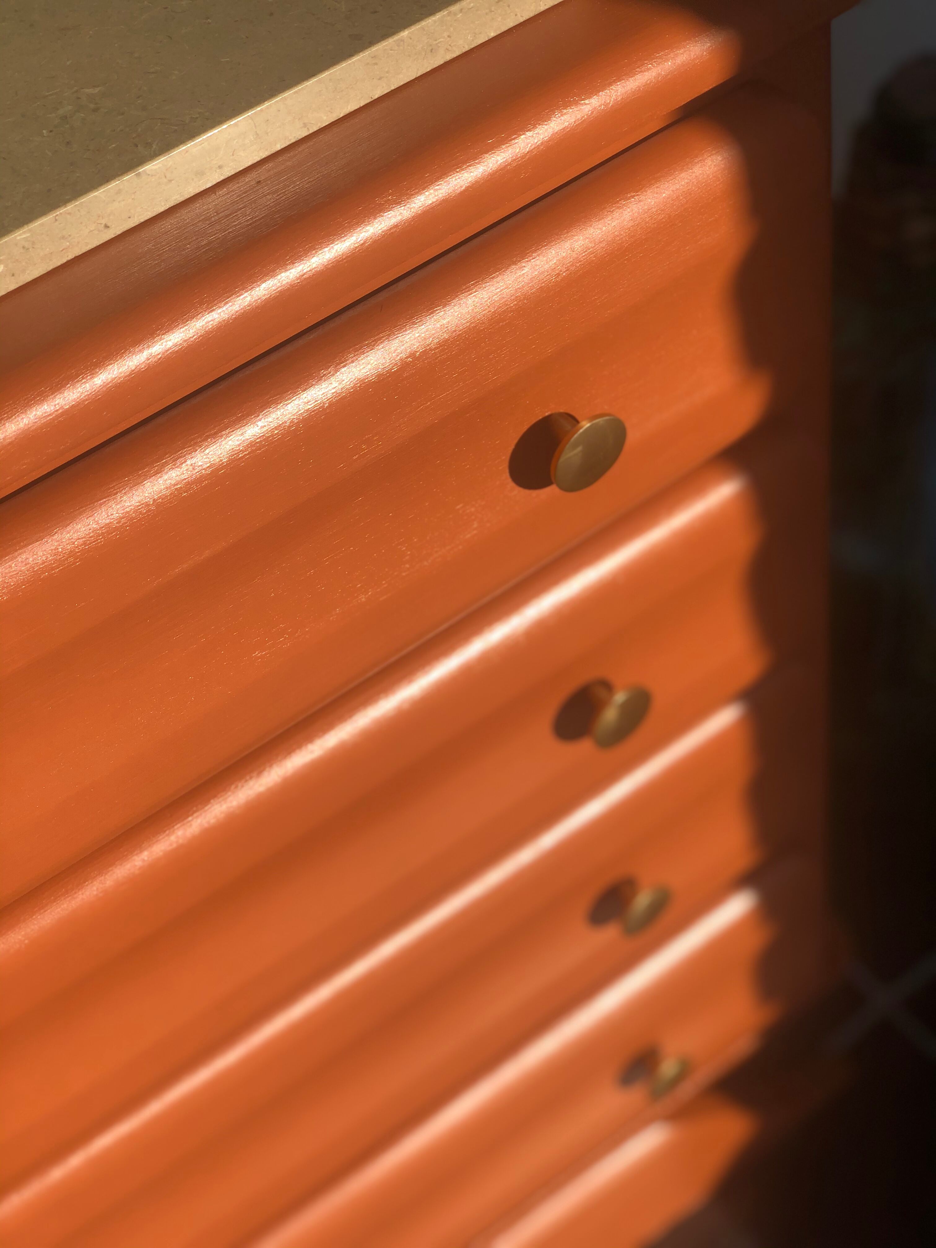 Terracotta vintage chest of drawers