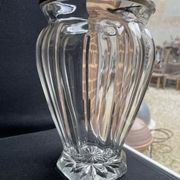 Vase in cut crystal and silver hallmark head of minerva 1st title