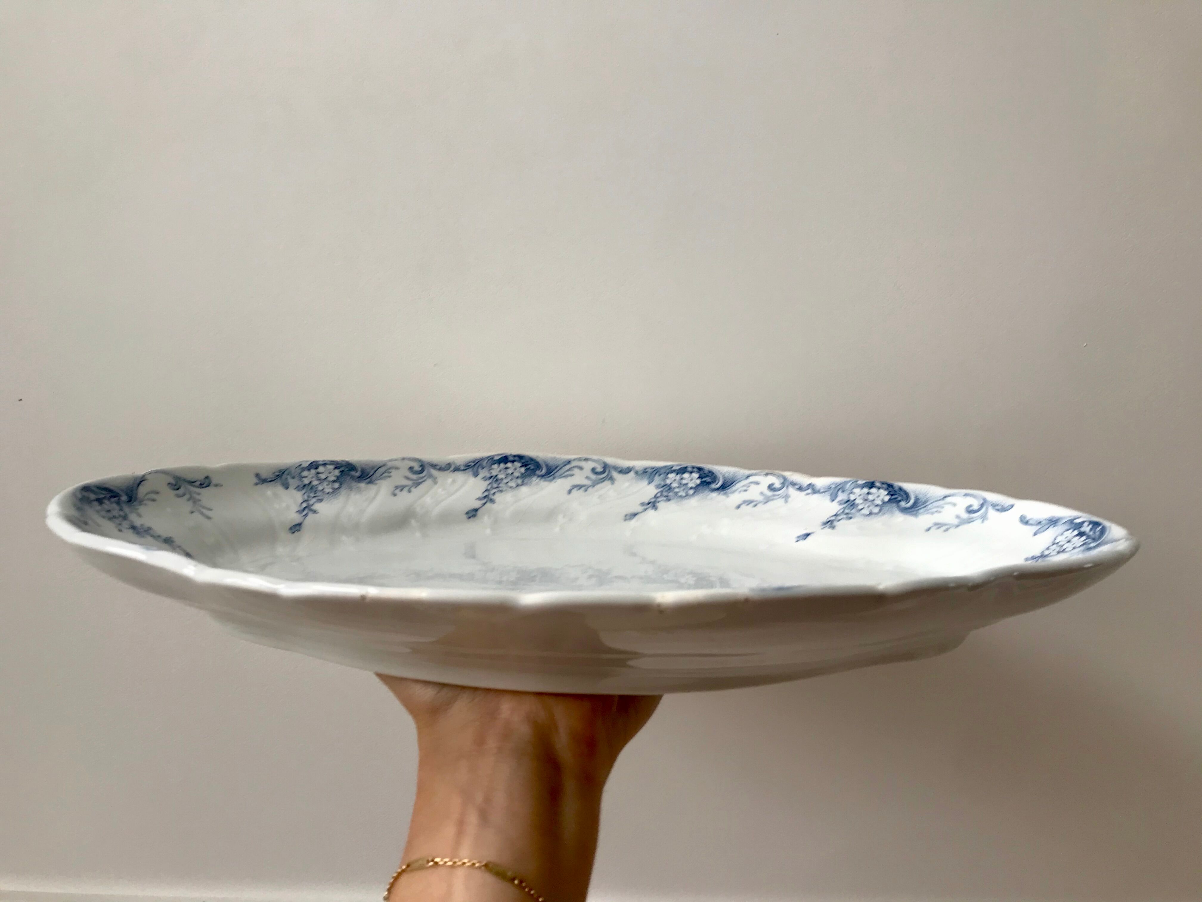 Oval iron clay dish K&G Lunéville model "Angèle" late 19th century