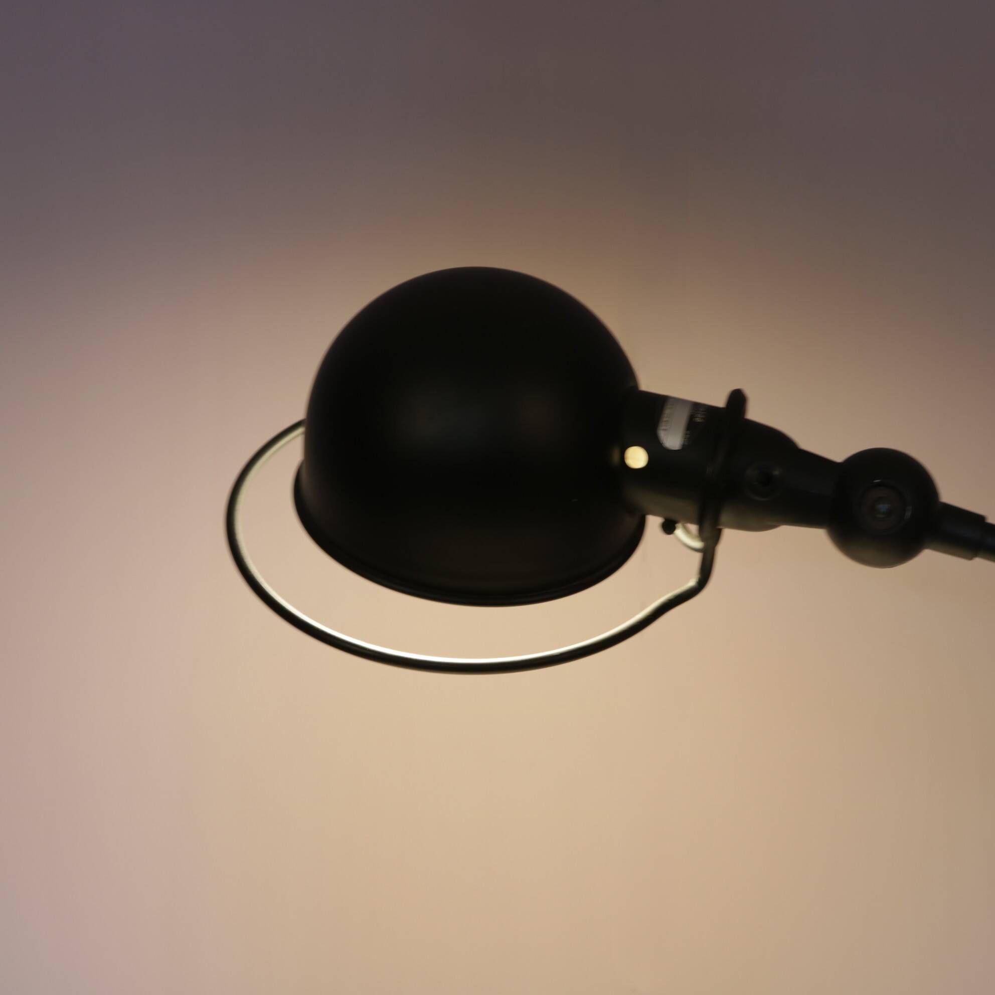 1950s Table clamp lamp in black metal, recent edition model SI332/ Jieldé,