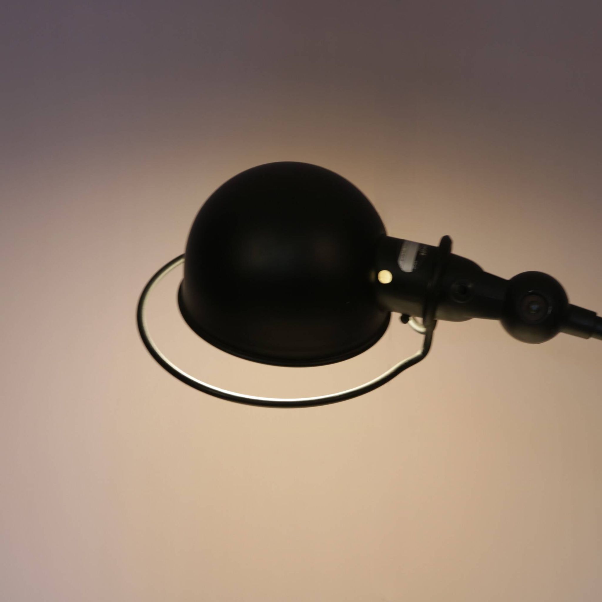 1950s Table clamp lamp in black metal, recent edition model SI332/ Jieldé,