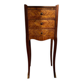 Inlaid bedside table