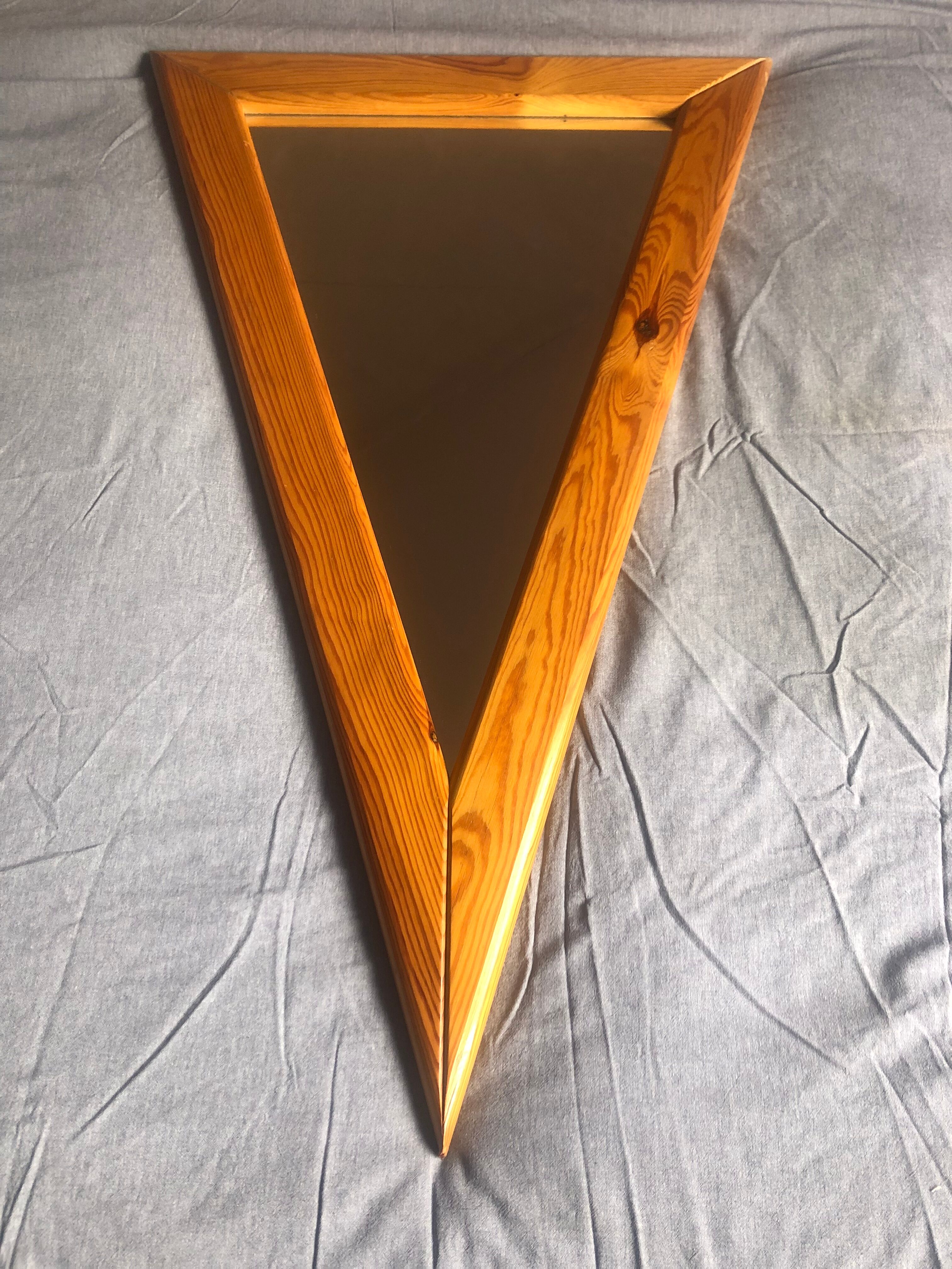 Triangular mirror 80s vintage 57x95cm