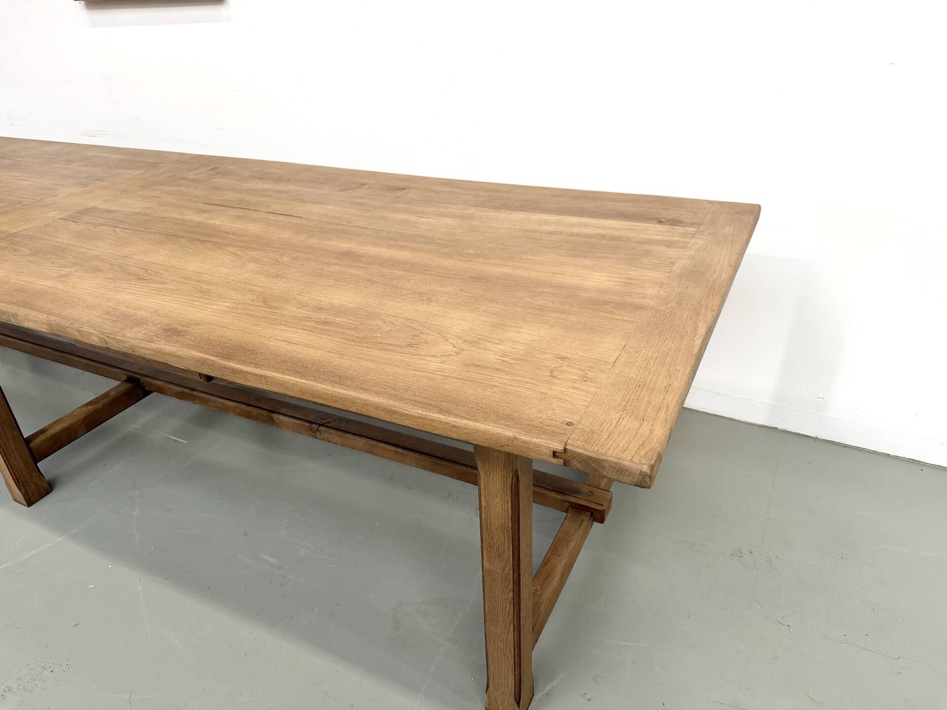 XXL farmhouse table in solid oak 350 cm - Reconstruction Style - 1950s