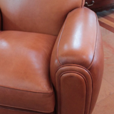 Pair of club chairs in leather