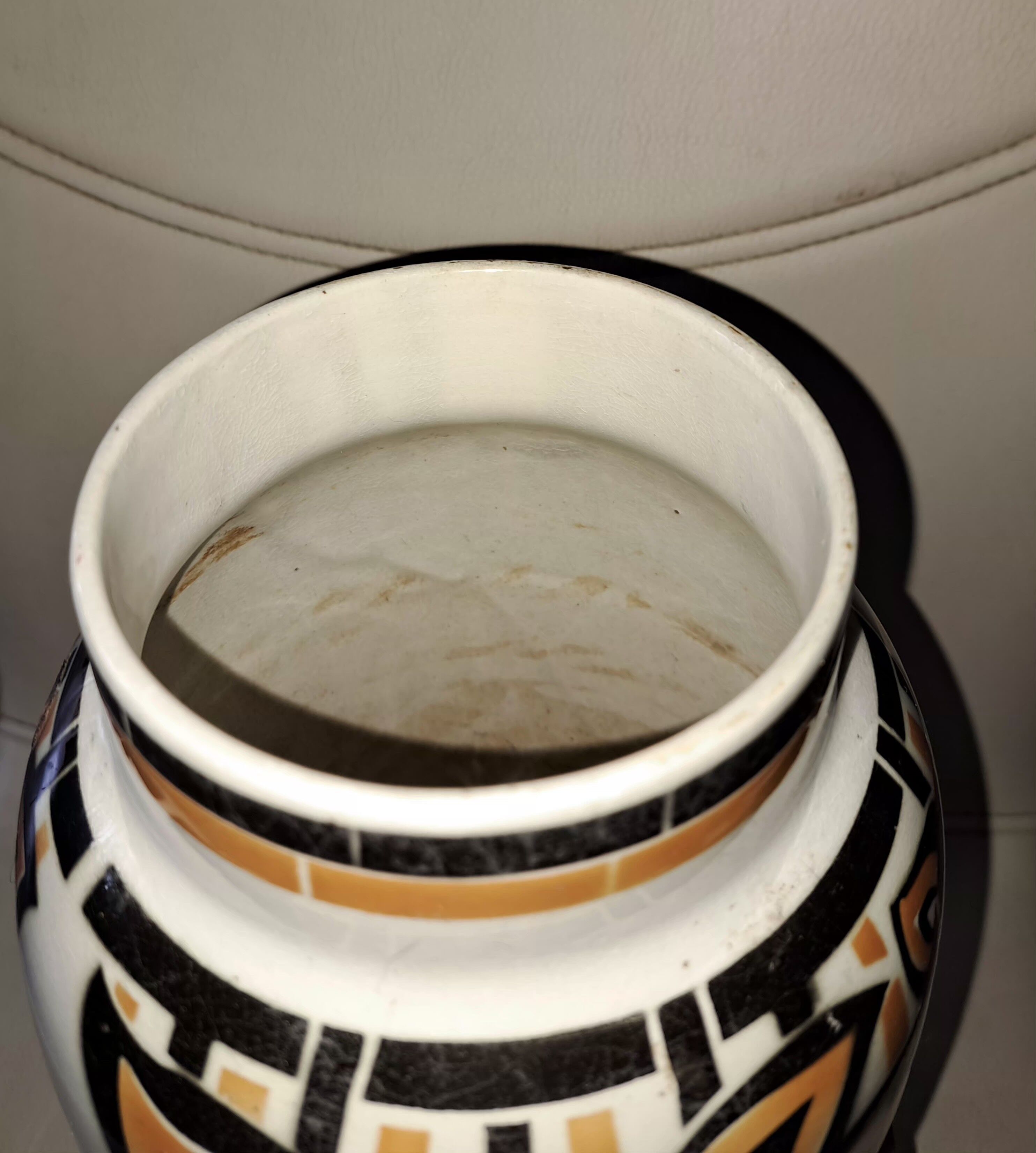 Glazed ceramic vase. Lunéville.