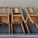 Set of 4 sculpted oak chairs – 1940s Art Deco style