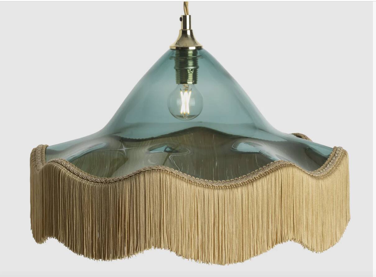 Fringed blown glass pendant