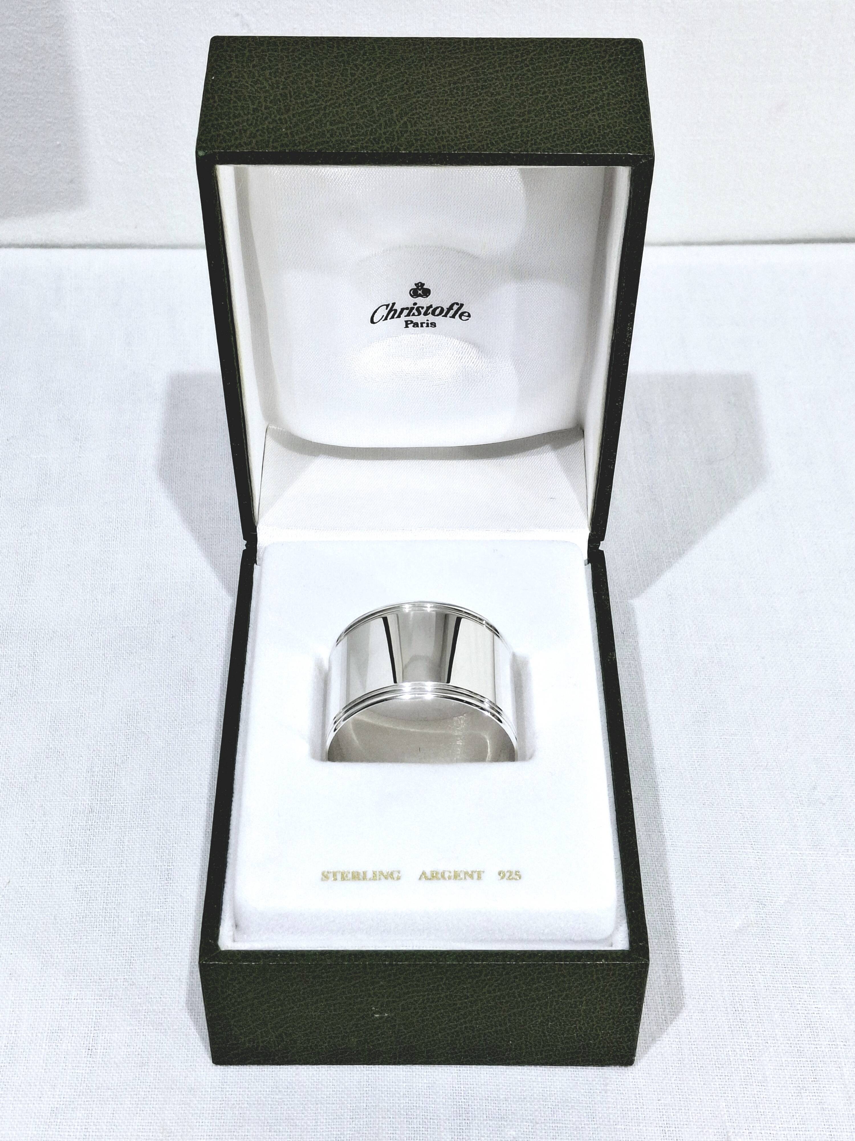 Christofle - rond de serviette en argent modèle cluny