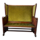 Antique wooden green bench / bench