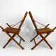 Pair of folding armchairs "safari", Japanese / colonial style