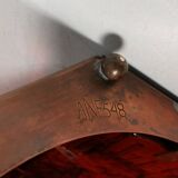 Swedish table lamp in copper and orange glass, by Erik Hoeglund 1960s