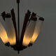 Lustre italien en teck et laiton