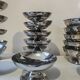 18 low sorbet cups in stainless steel chrome