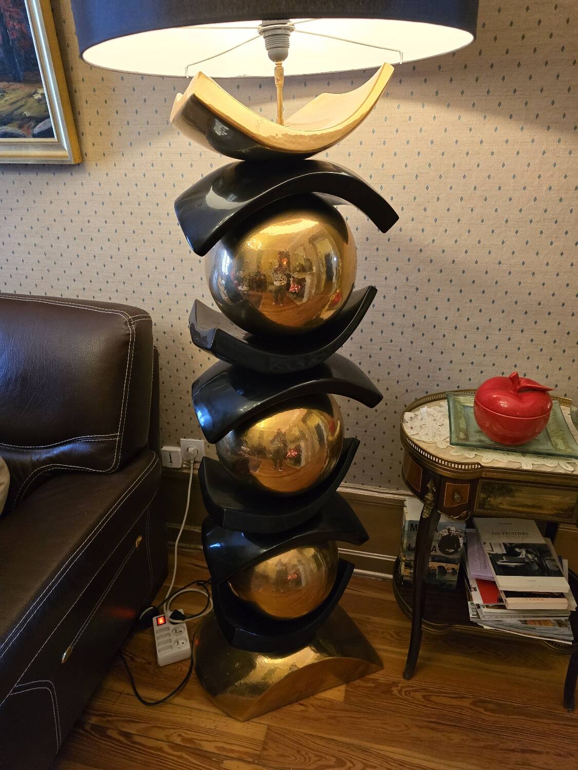 François Chatain – Grand sculptural floor lamp 1.7m “Spheres & Arcs”