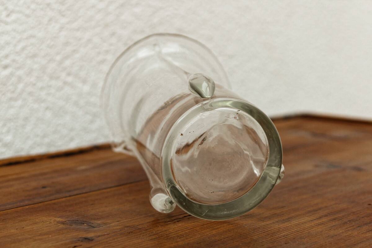 Clear blown glass vase