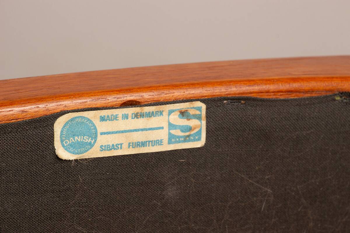 Set of 4 Danish teak and leather chairs, model 430, by Arne Vodder, 1960