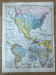 Map 1908 America and Africa 37.5x27.5cm