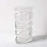 Mid-Century Iced Crystal Glass Vase: Peill & Putzler, Germany, 1960s