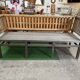 Colonial-style teak bench