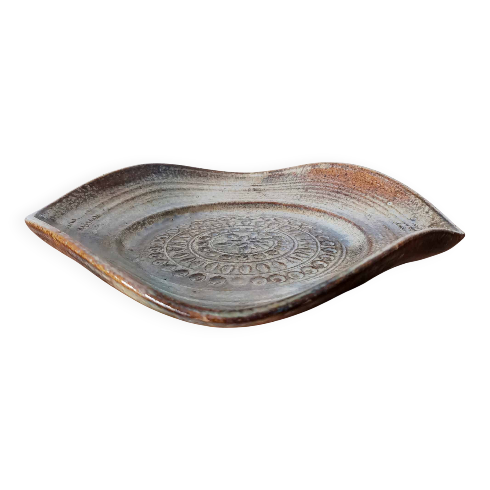 Brutalist stoneware cup 1970 signed Ferrières