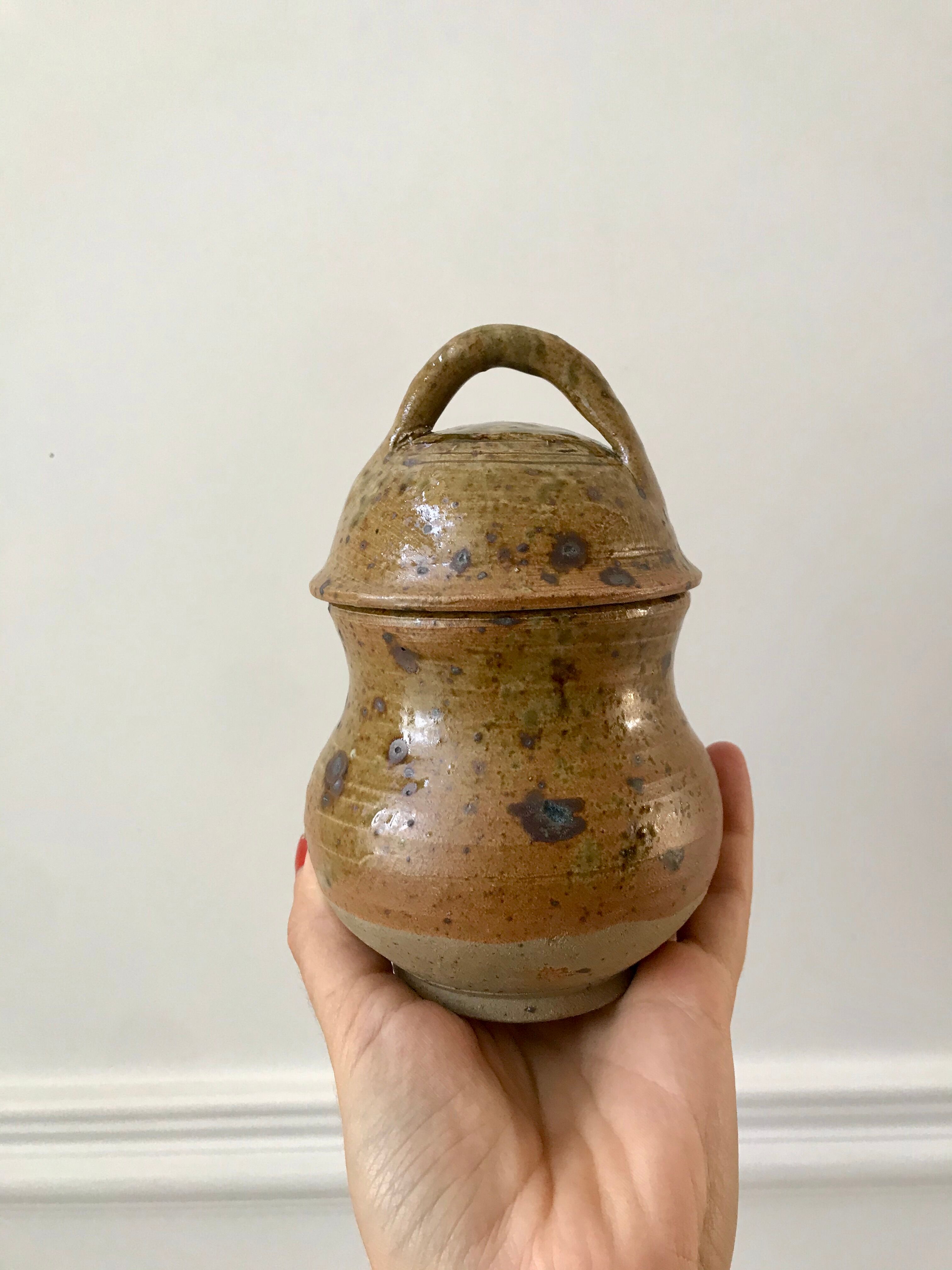 coffee service 6 cups and saucers, teapot and sugar bowl in ceramic / pottery / stoneware years 50-6